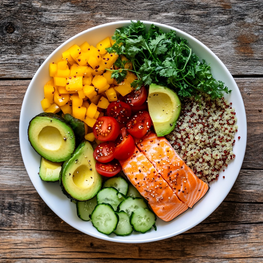 Збалансований обід із свіжих інгредієнтів